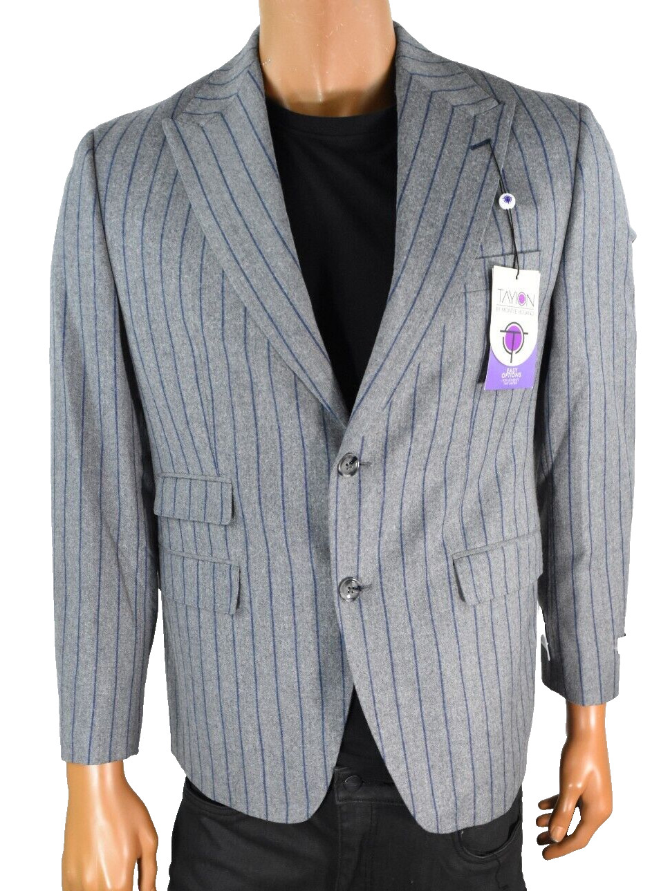 Tayion by Mentee Holland Mens Wool Suit Jacket Sports Coat New 38S Gray Stripe