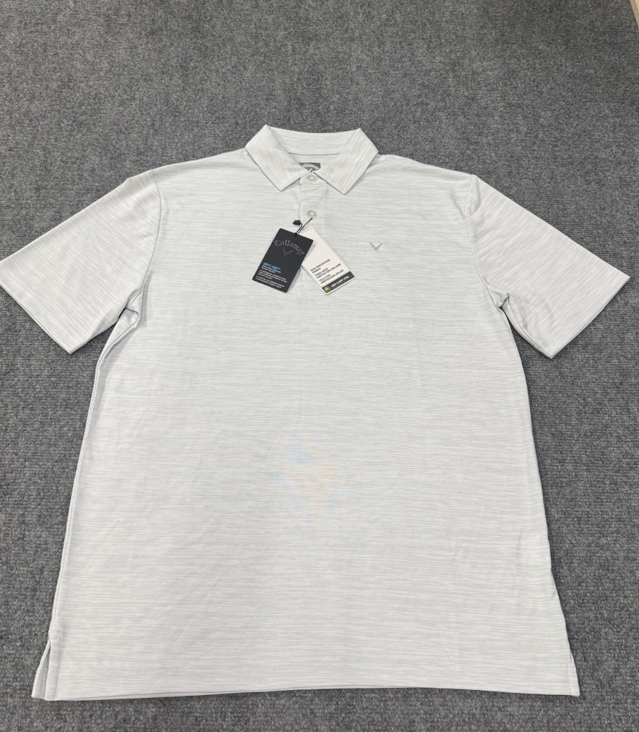 Callaway Nwt Polo Shirt Opti-Dri Golf Tradewinds Heather Gray Shirt M