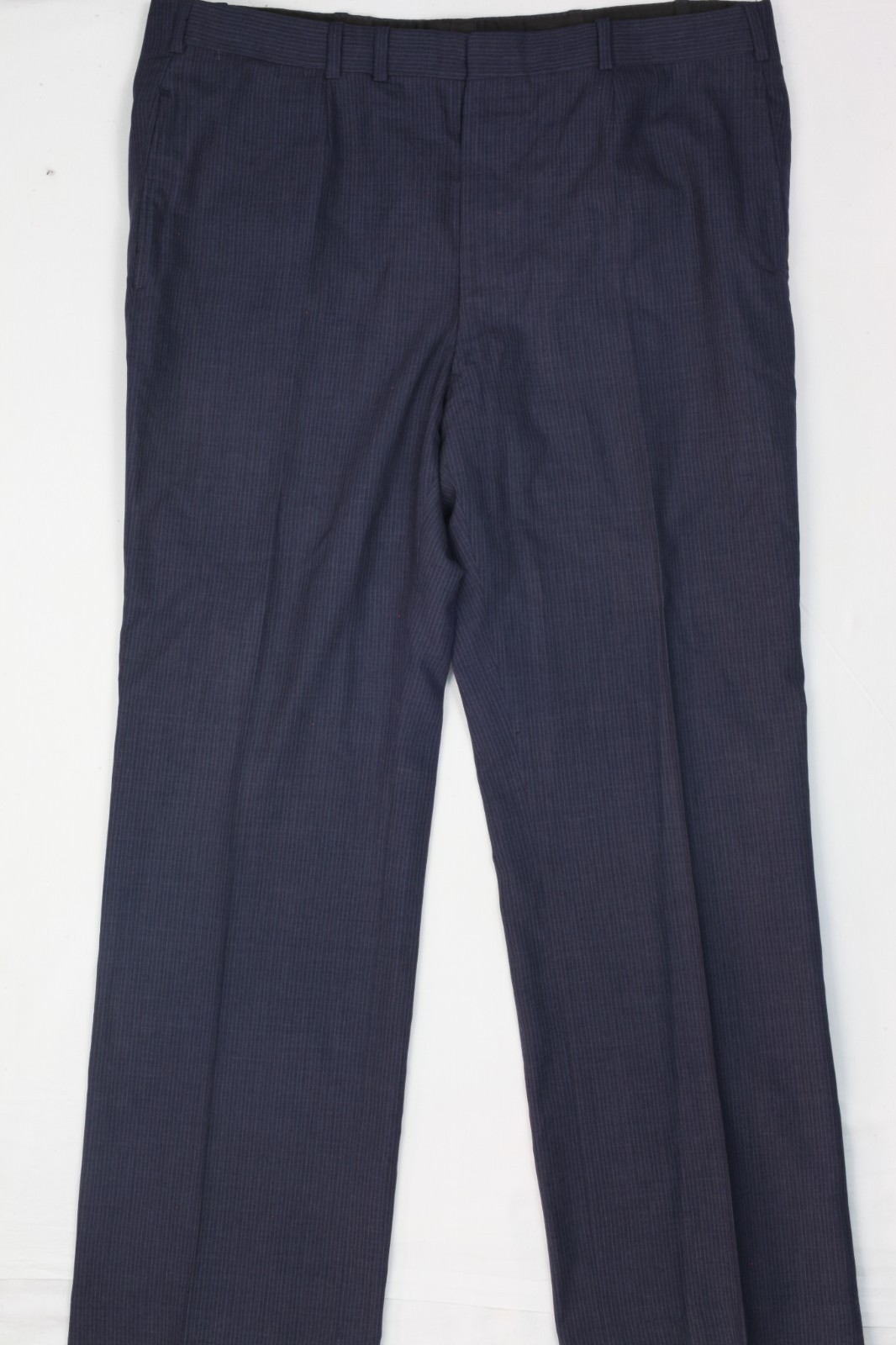 Vintage Oxxford Clothes Suit 44 38×33 Blue Striped Super Worsted Wool 1980s