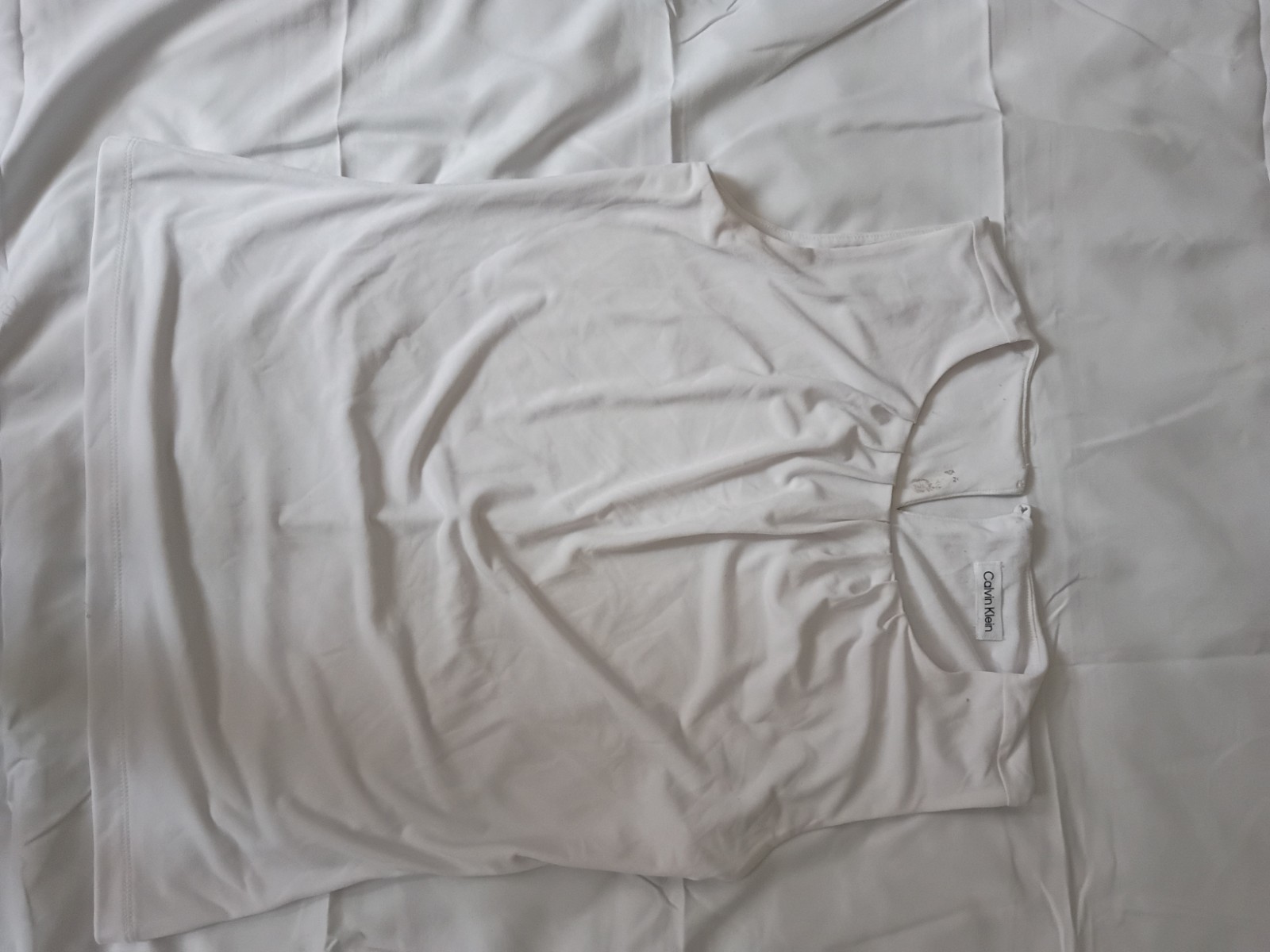 Calvin Klein Women’s White Ruched Short Sleeve Blouse Top Size Small