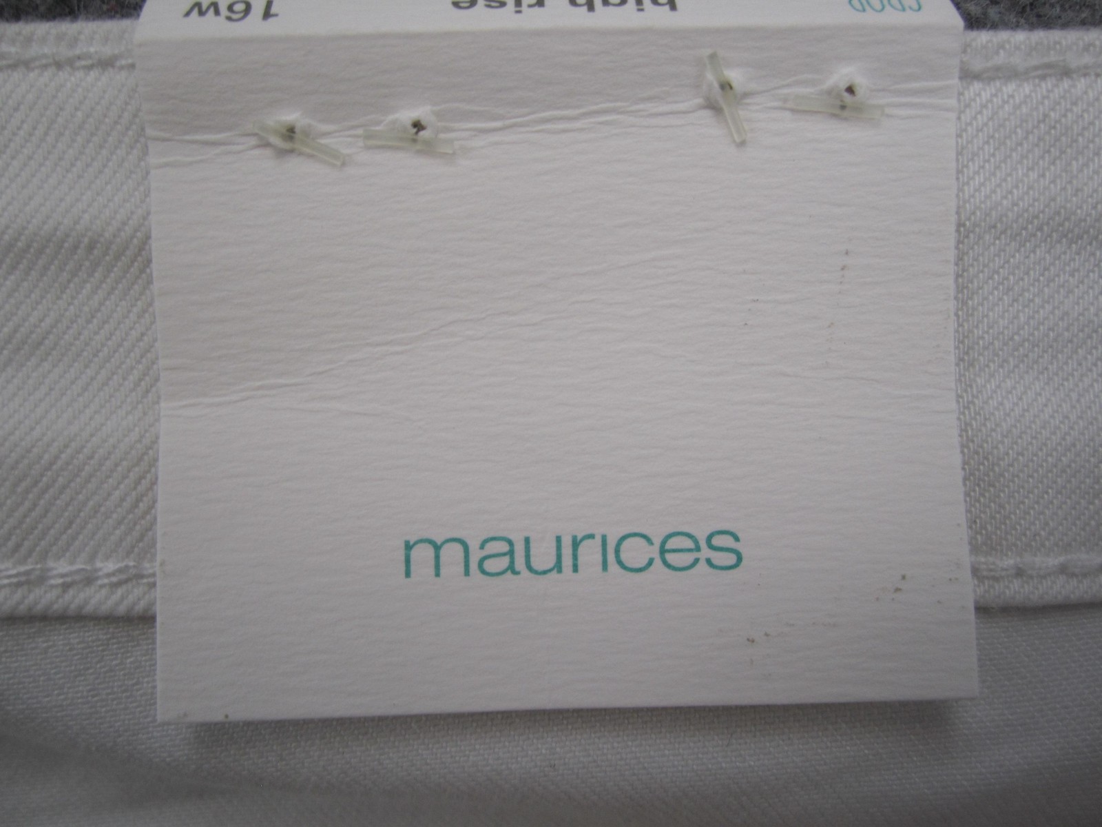 Maurices Ankle Jeans Womens Plus 16W White High Rise Distressed Stretch Denim