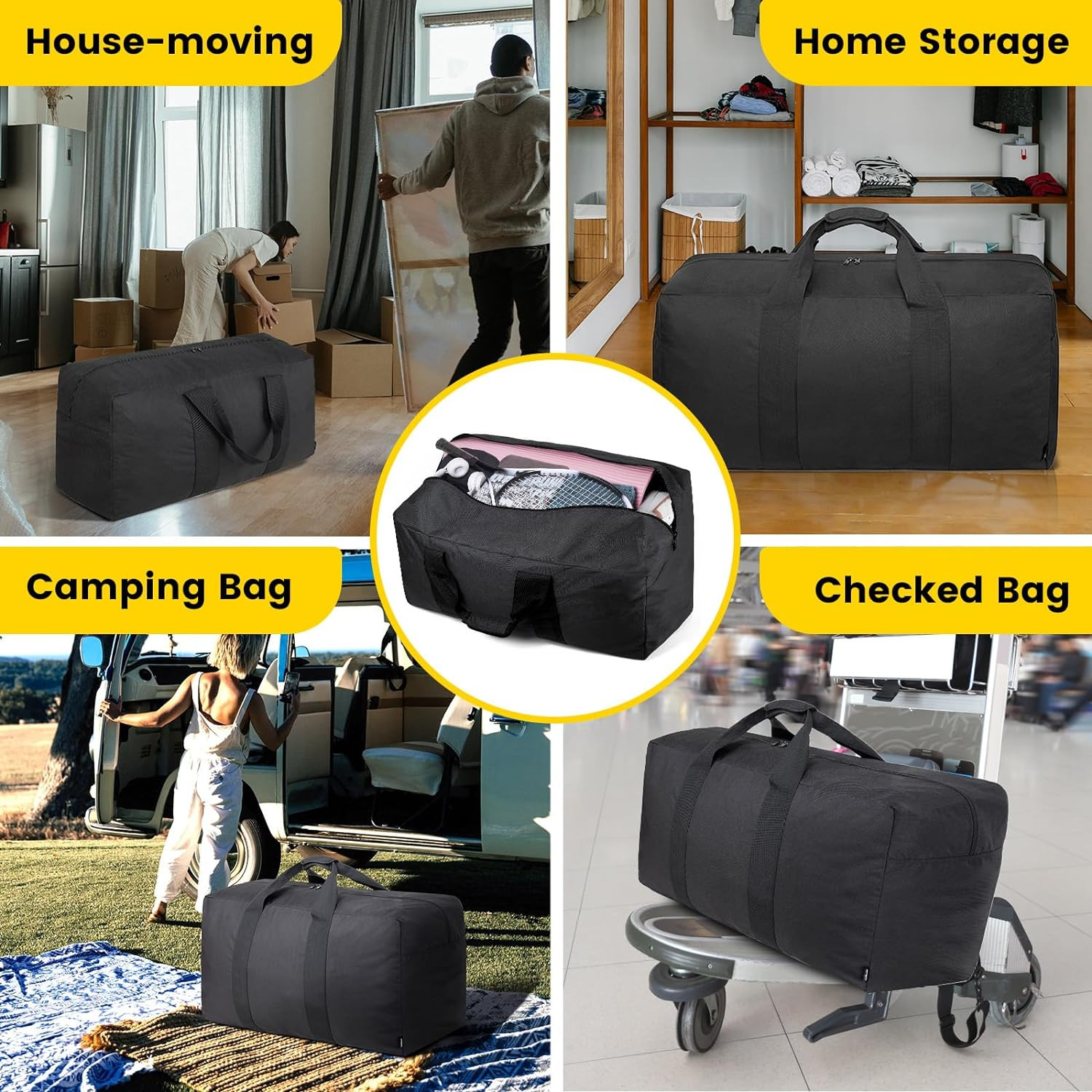 Extra Large Duffle Bag for – 100L Duffel Bag for Men Gear Bag for Storage Folda