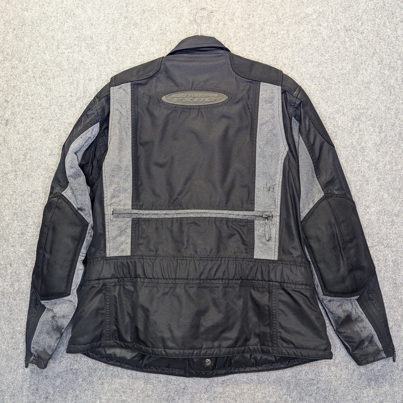 Harley-Davidson FXRG Men’s XL Black Nylon Armored Motorcycle Riding Jacket Coat