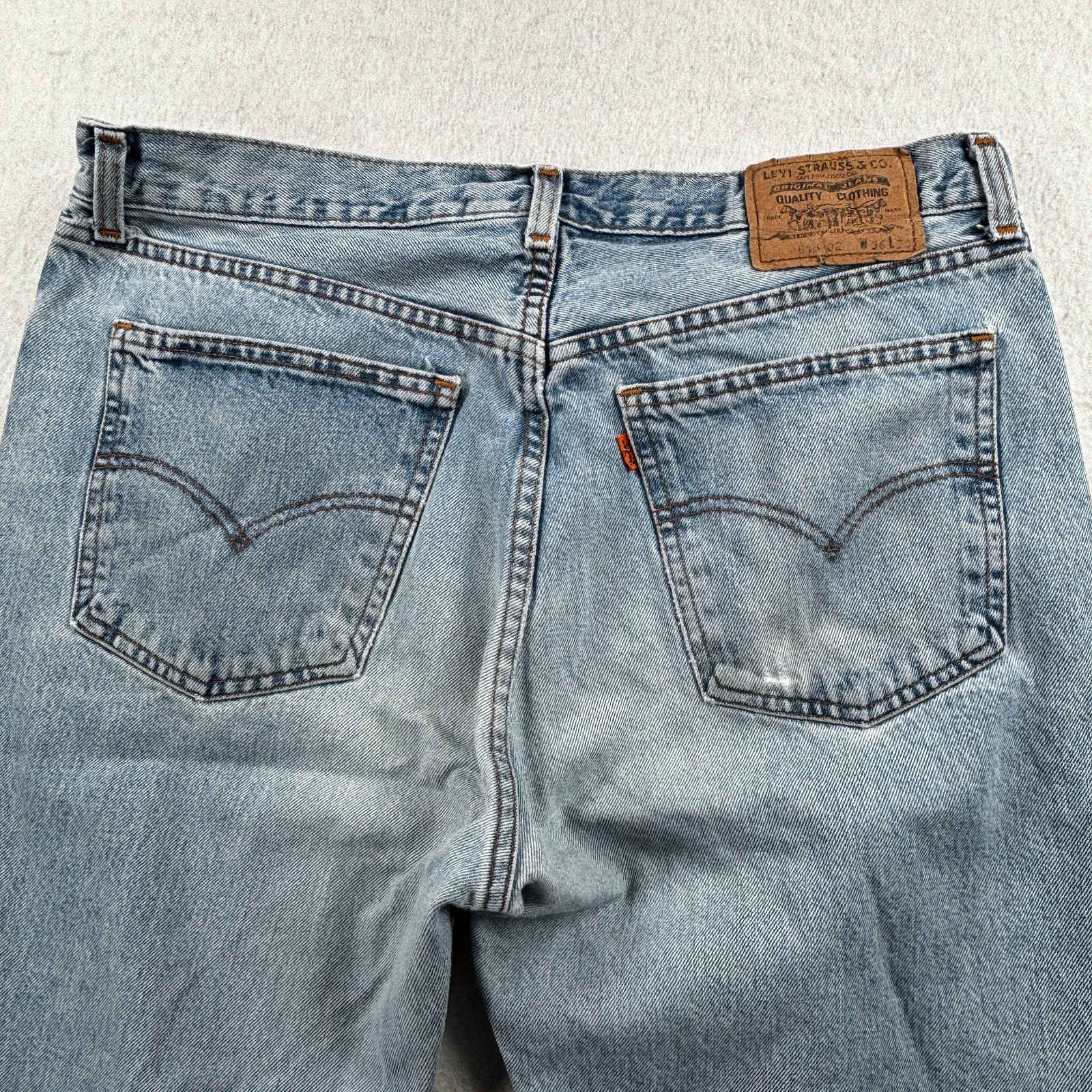 Levi’s 615 Straight Leg Jeans Light Blue Wash Vintage Orange Tab W36 L30 W34 act