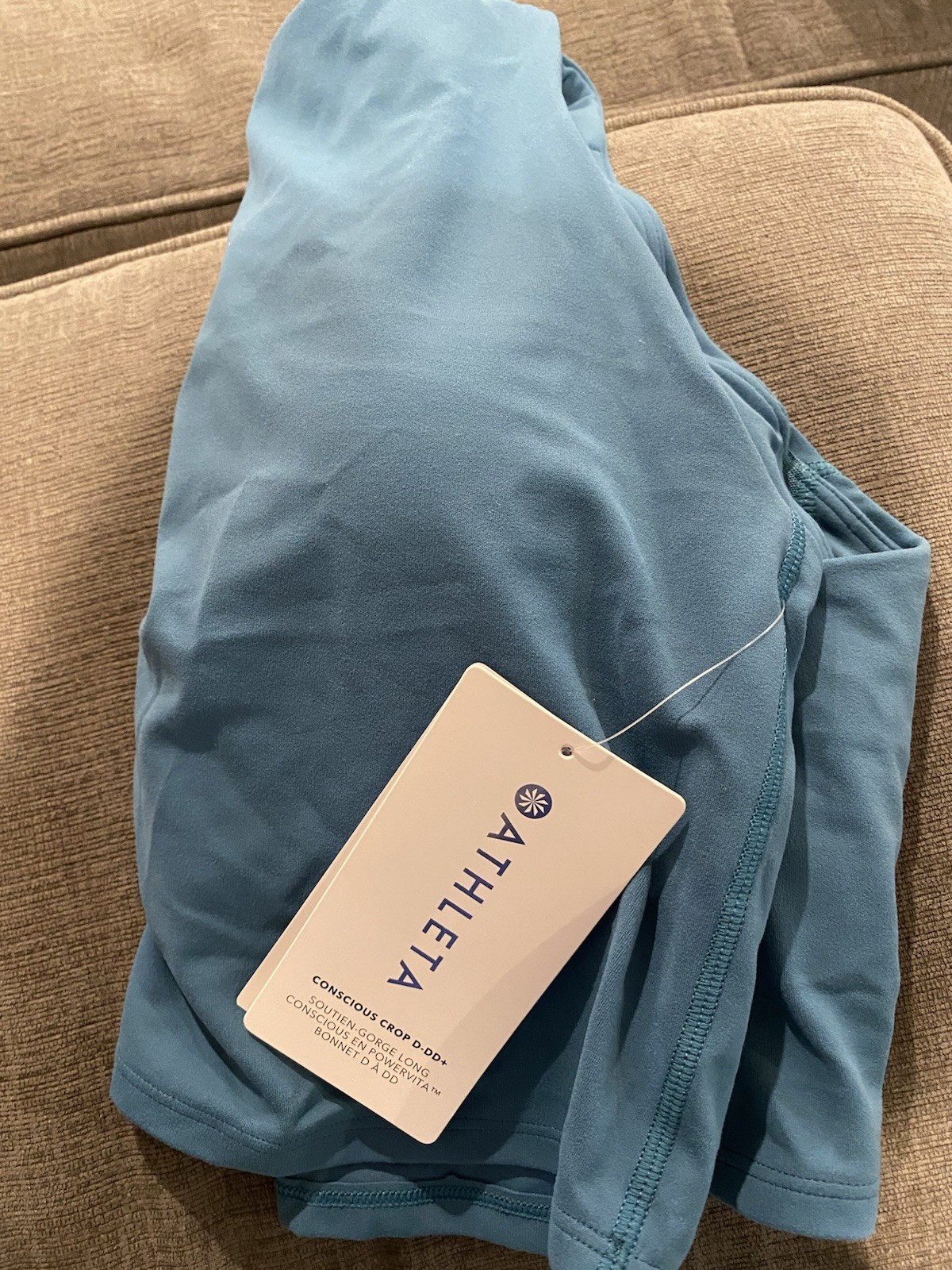 NWT Athleta Conscious Crop D-DD Top In Powervita Teal Green Sz M #531221 NEW