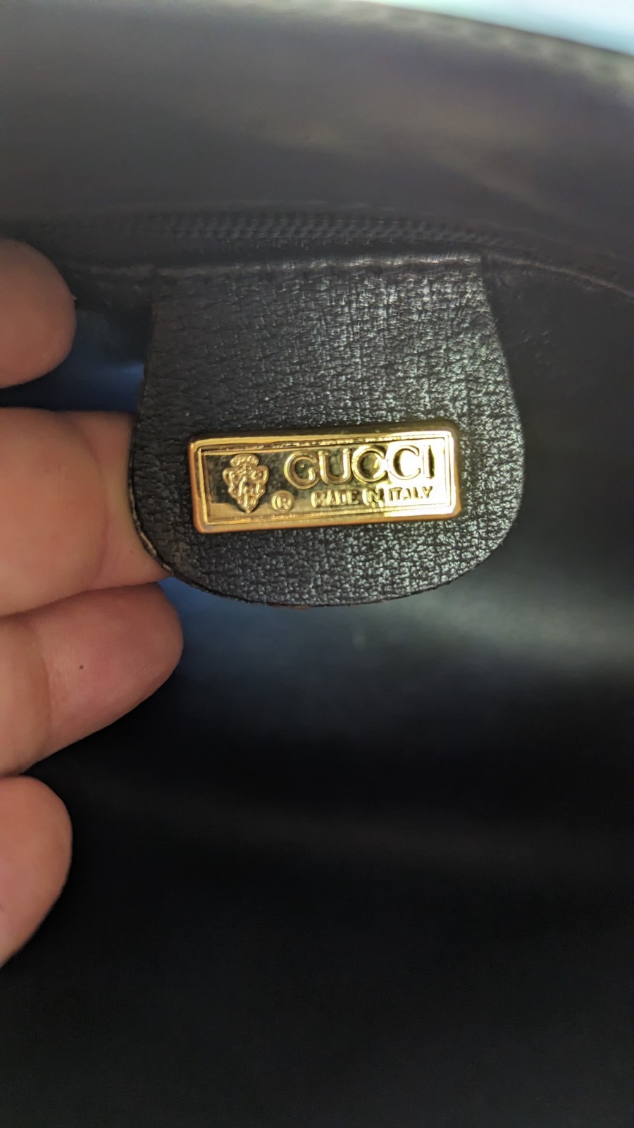 Vintage Gucci GG Supreme Canvas Crossbody Bag Navy Monogram Camera Bag Auth