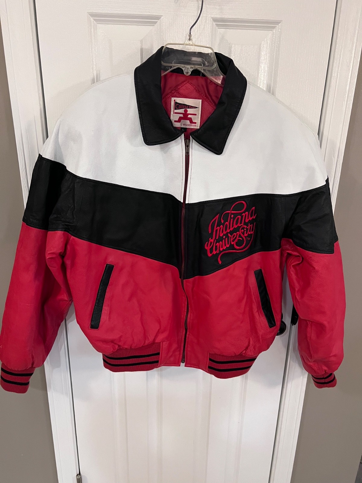 COLLEGE PHASE by Excelled “Indiana University” Leather Bomber Jacket Size L