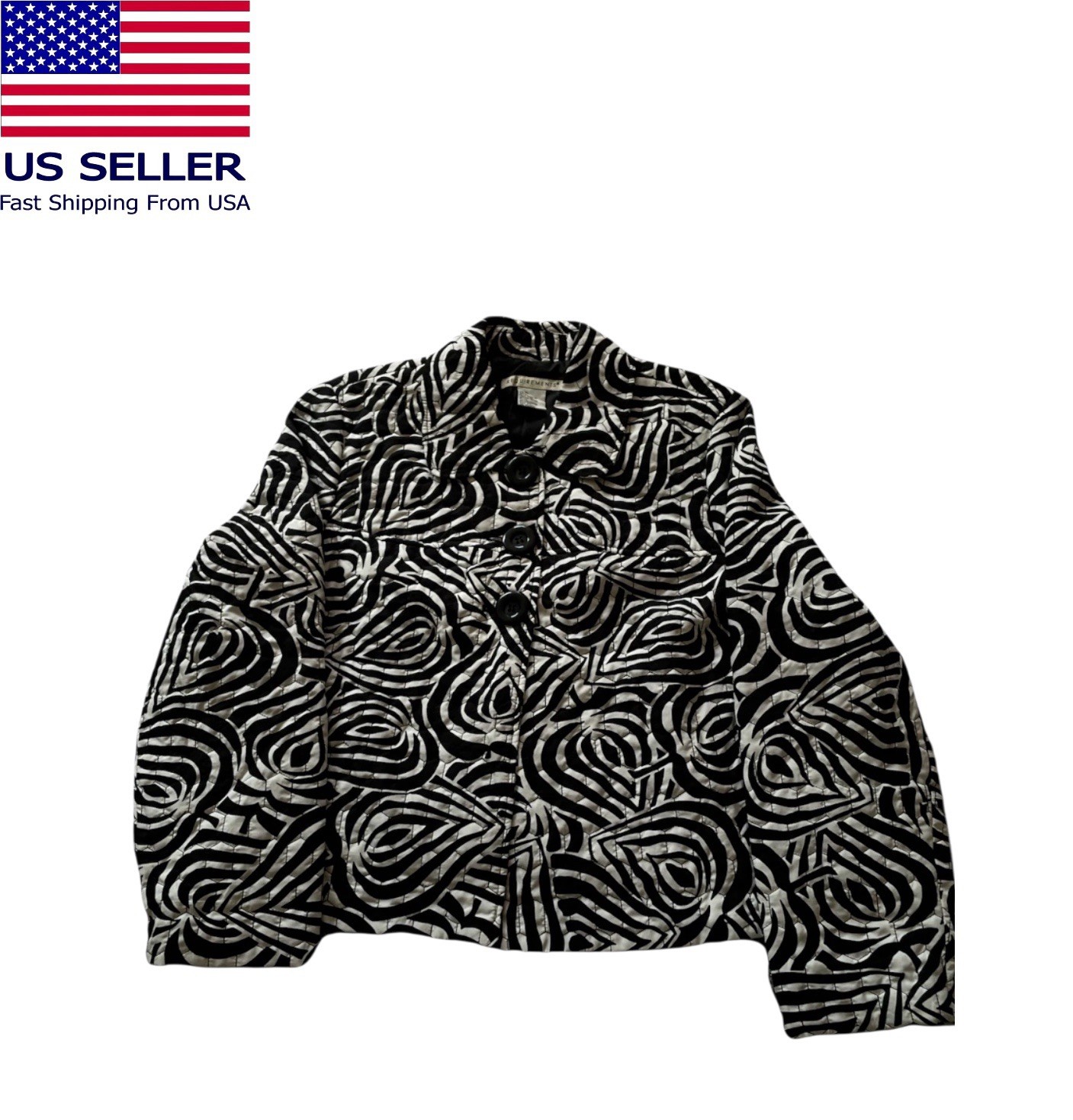 Requirements Women Quilted Jacket Black White Size X-Large