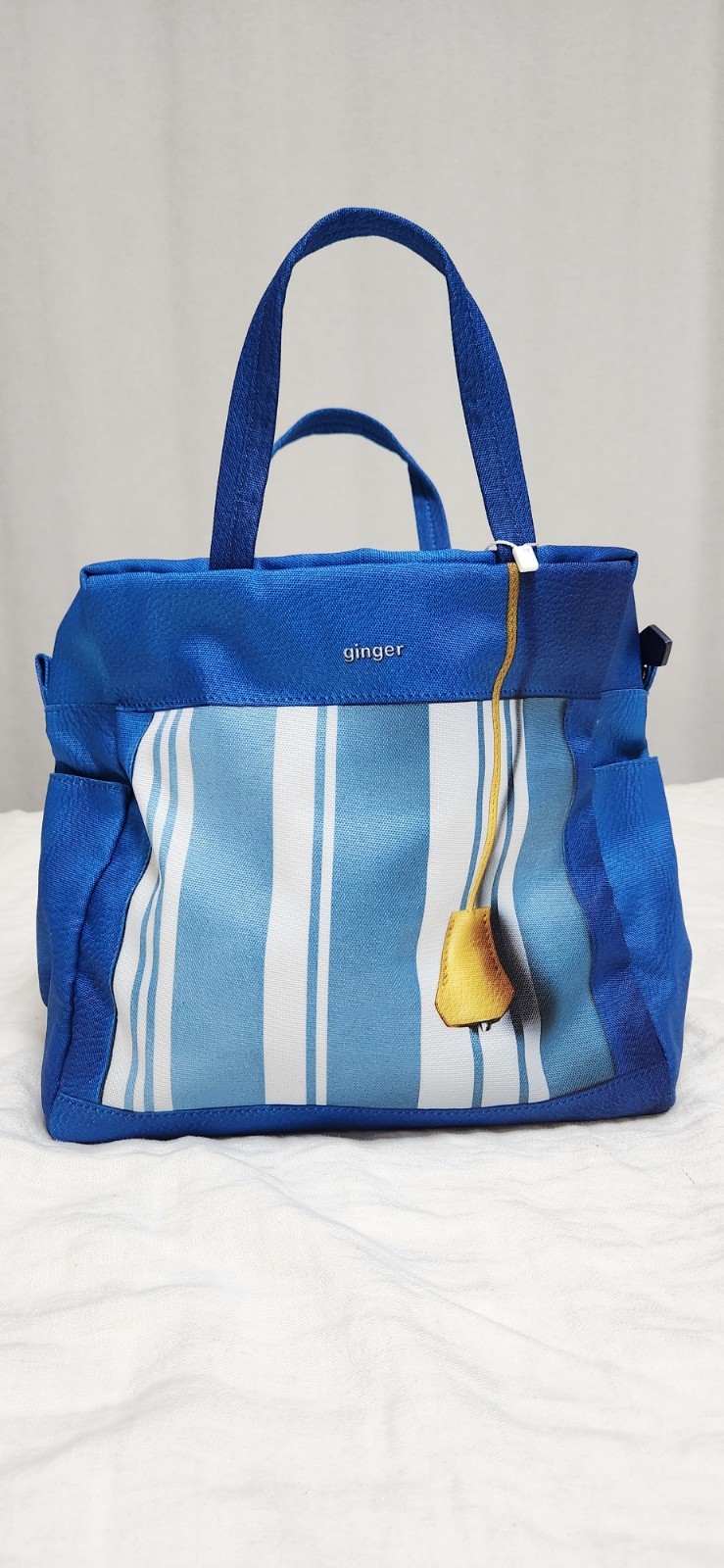 Women’s Blue Stripe Crossbody Bag Top Handle Shoulder Tote Purse Travel New