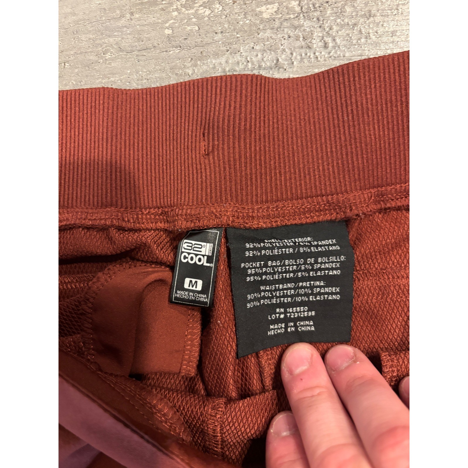 32 Degrees Cool Womens Jogger Pants Rust Orange Stretch Pull On Tapered Leg M
