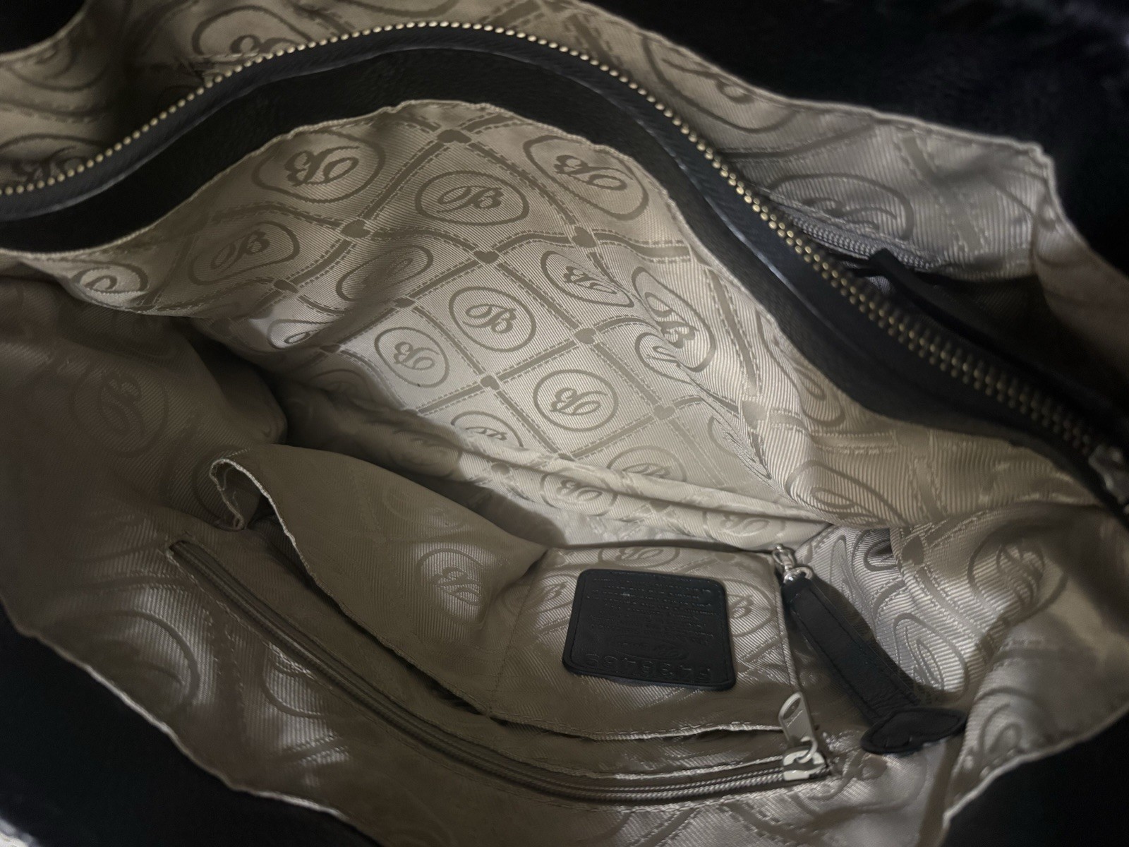 BRIGHTON FERRARA COLL GABRIELLA BLACK MEDALLION TASSELED TOTE PURSE $530