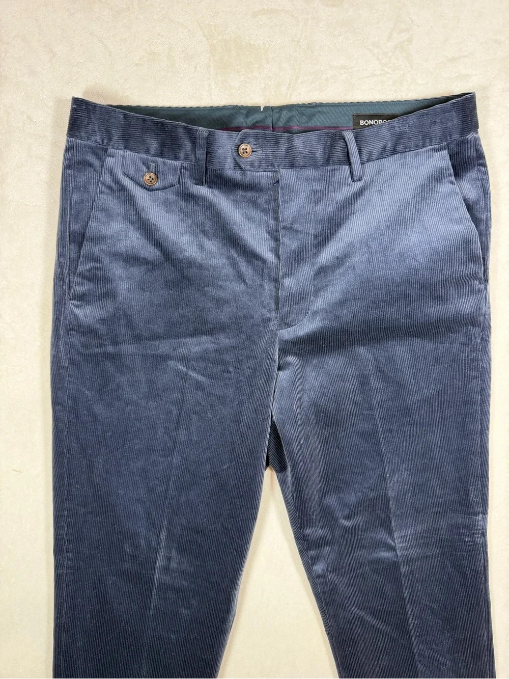 Bonobos 34W 34L Olimpias Fabrics Italy Woven Men’s Dark Navy Corduroy Trousers
