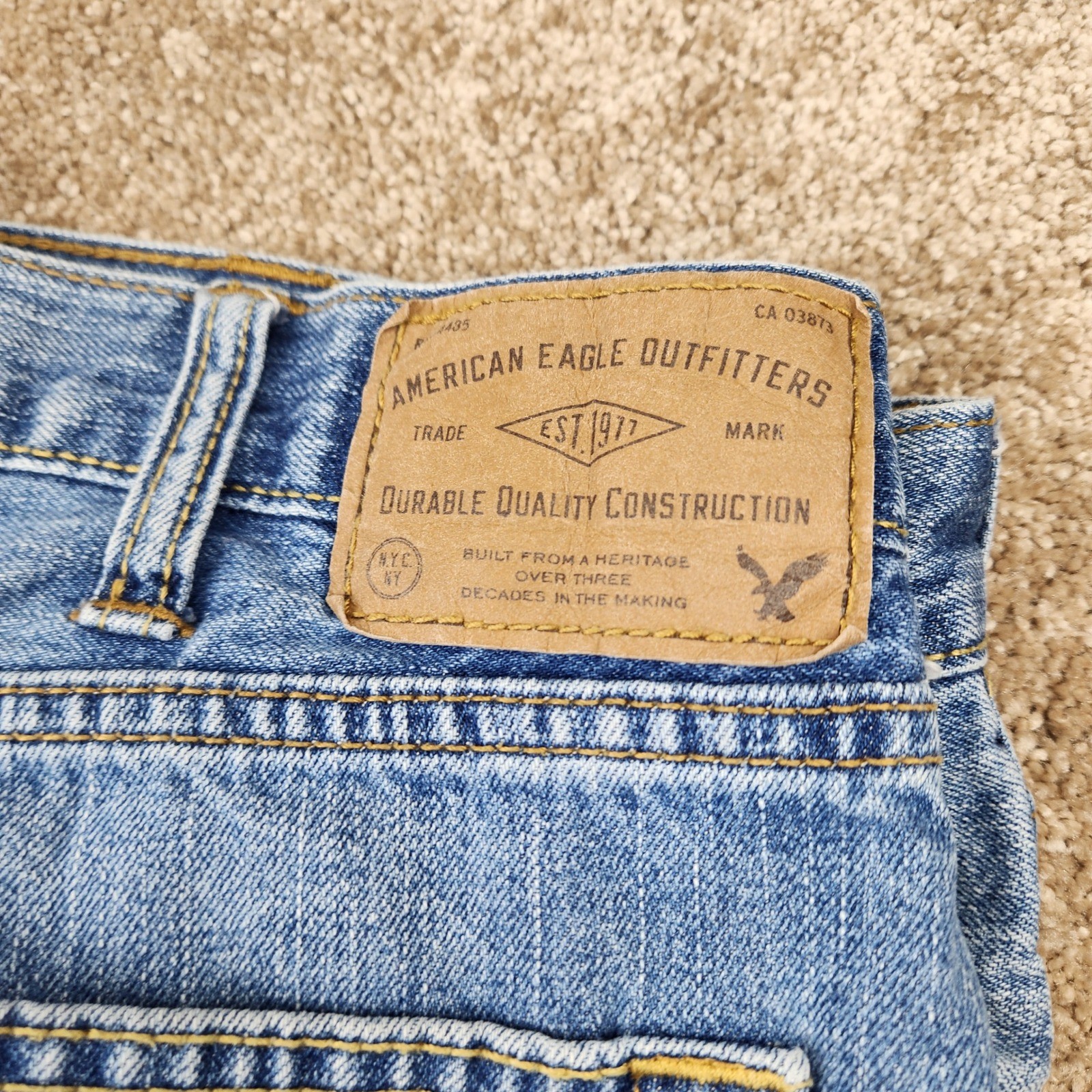American Eagle Outfitters Mens Original Straight Blue Jeans 38×32 Medium Wash