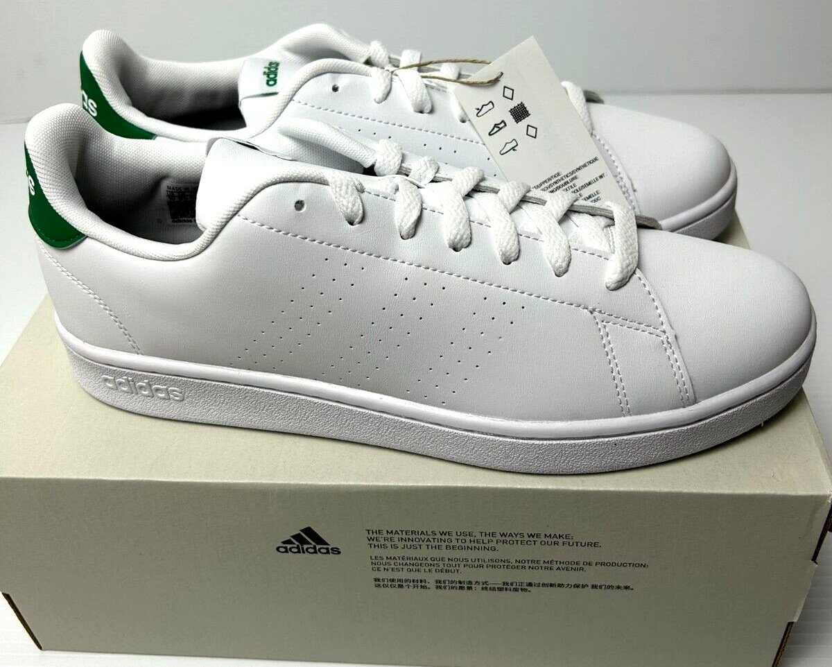 Adidas Advantage White Green Mens Size 11 Athletic Low Top Shoes GZ5300