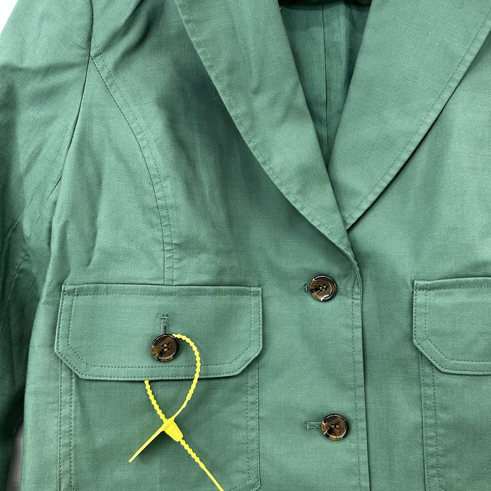 Talbots Petite Cropped Utility Jacket Green Safari Casual Blazer Spring 6P READ