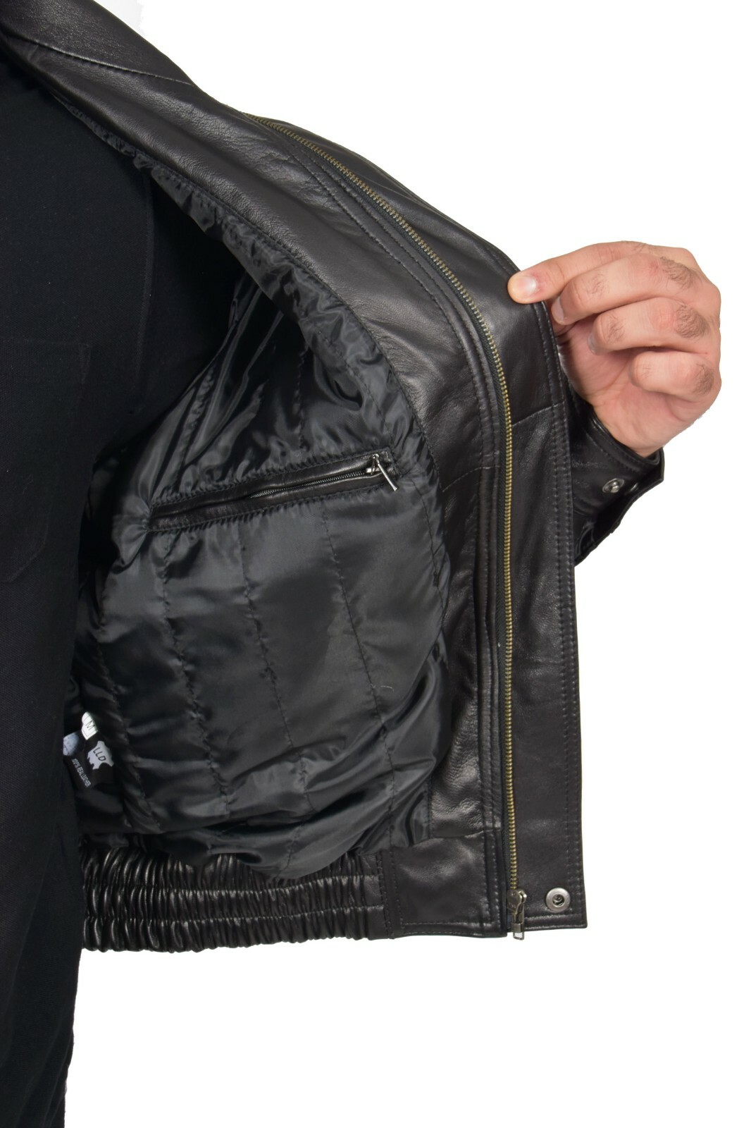 Gentlemens Bomber Soft Black Leather Jacket Classic Blouson Comfort Fit Coat NEW