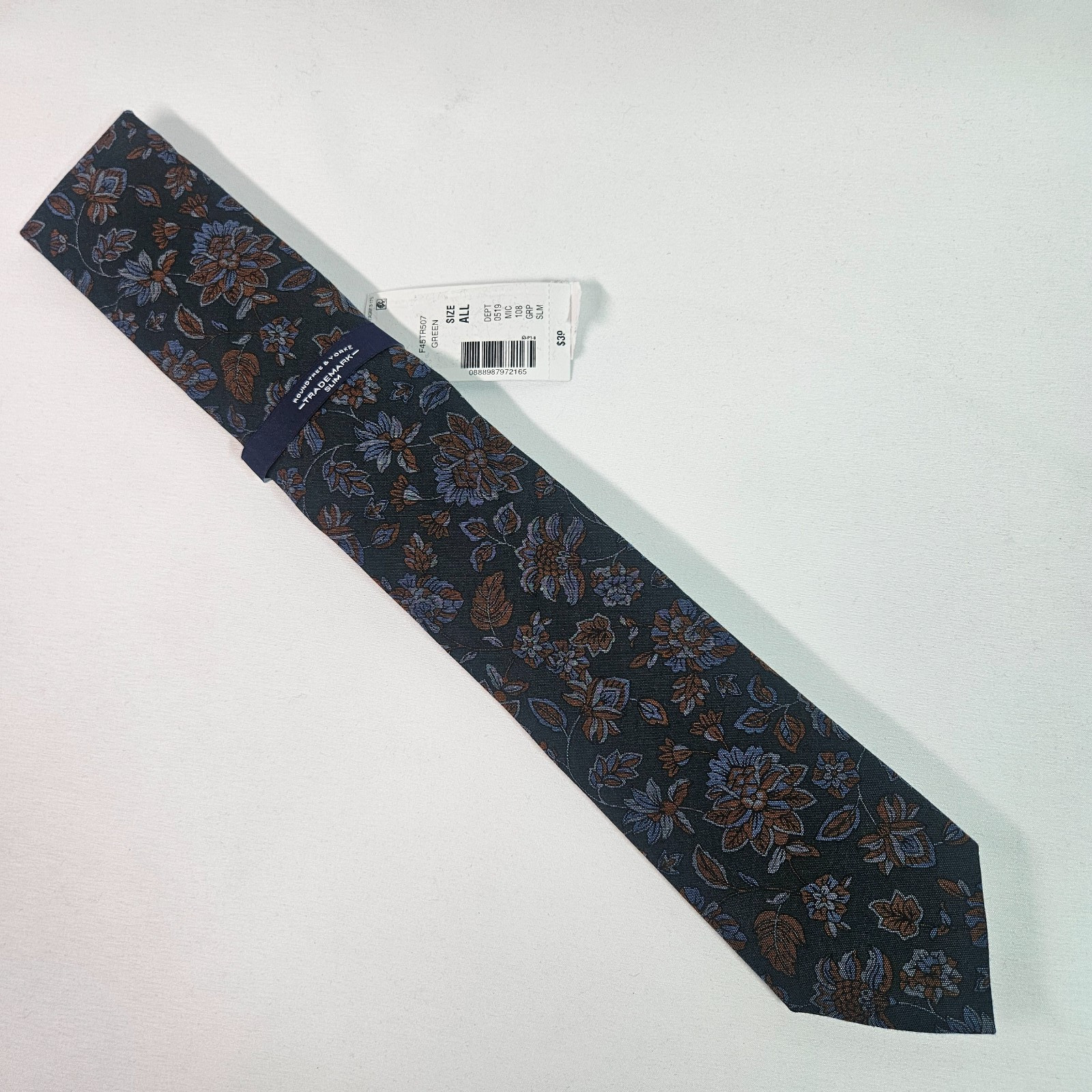 New Roundtree & Yorke Slim Tie Men Geometric Print 2.75″x 58.5″