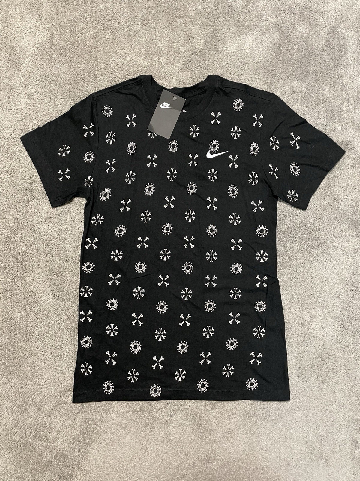 Nike Monogram 23 AOP T Shirt Mens Small Black White All Over Print NWT