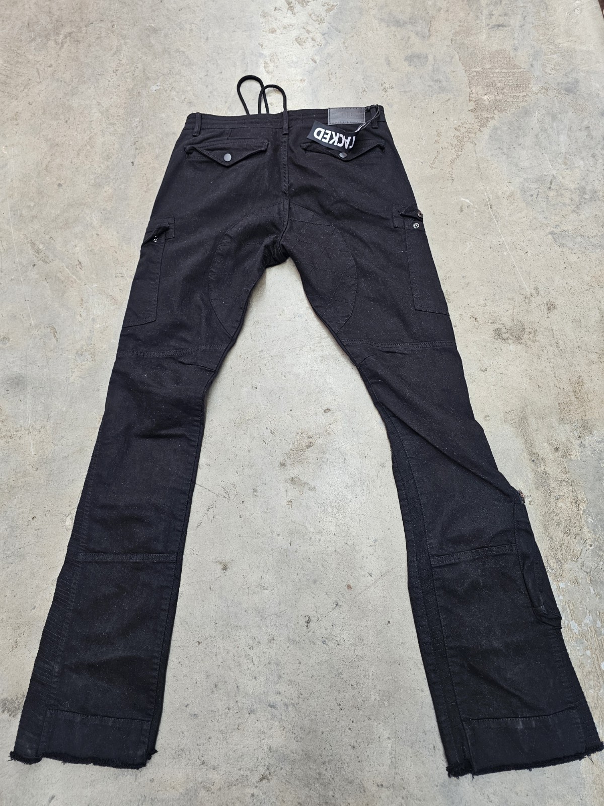 Jordan Craig Martin Stacked Aviation Cargo Pants Mens 34×37 Black Multi Pockets