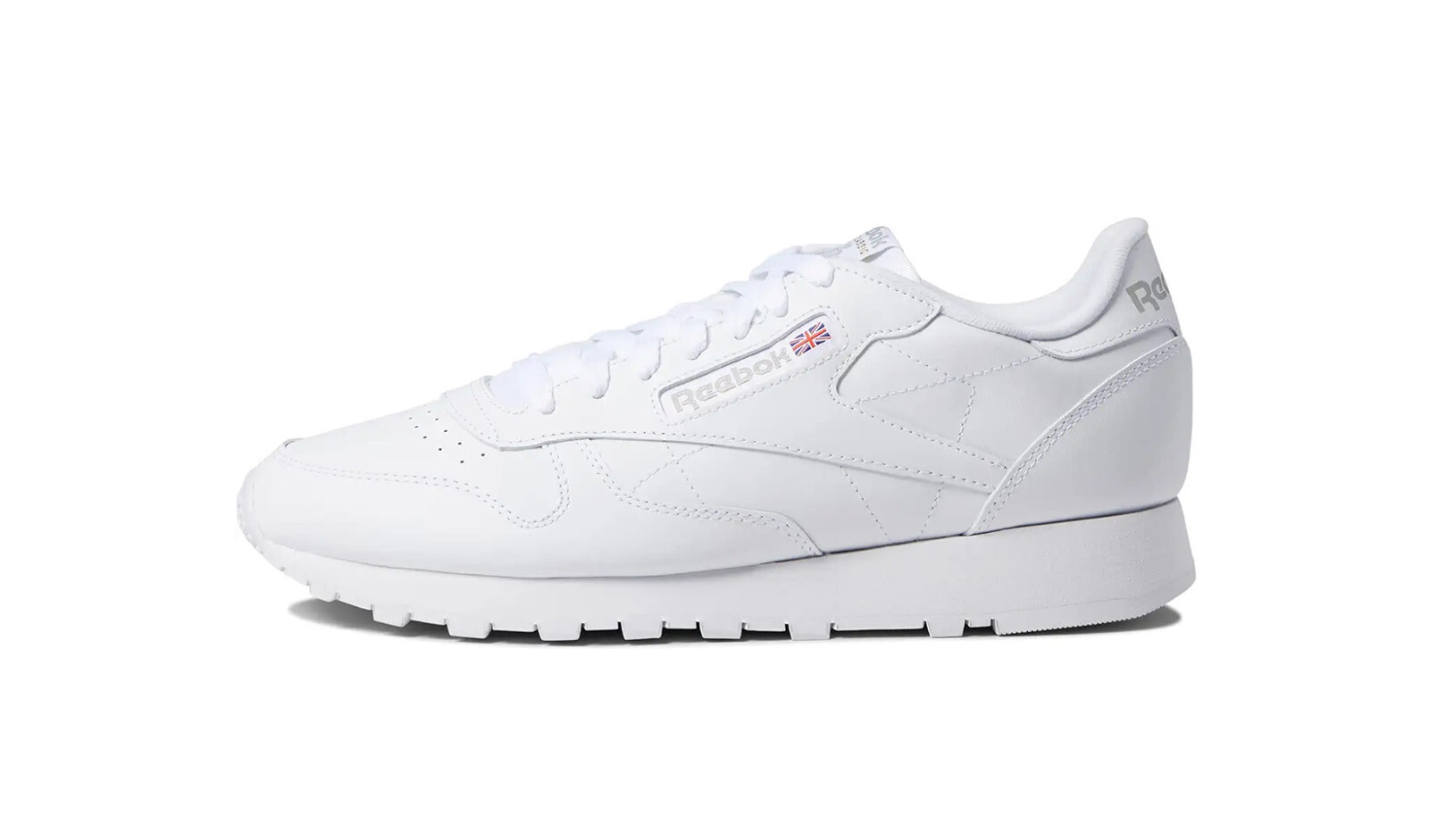 Reebok Classic Leather White White Grey Mens Shoes Fashion Sneakers New