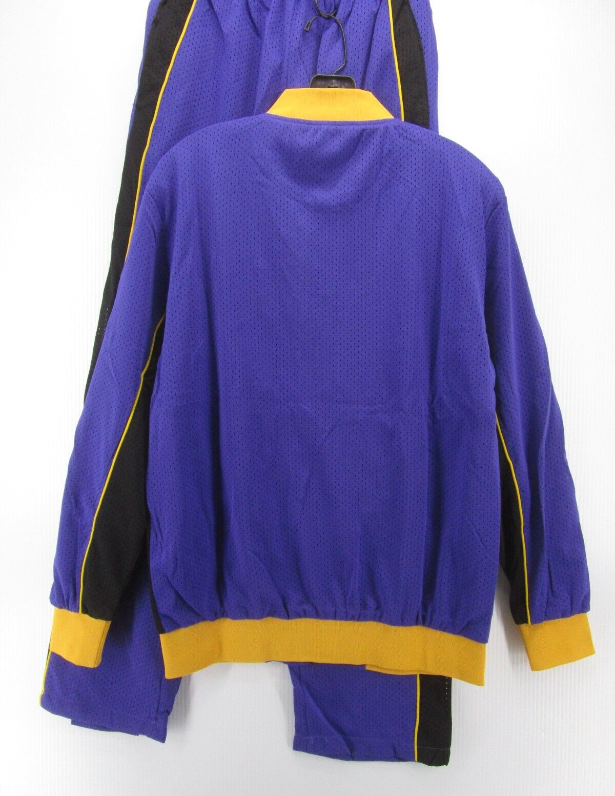 Stacy Adams Tracksuit Men Medium Purple Gold Warm Up 2 Piece Jacket Pants NEW