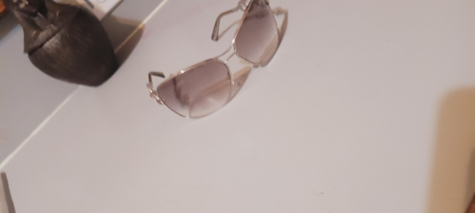 Gucci GG 2715/S Wrap Sunglasses Silver Metal Frame Gray Gradient UV 125mm