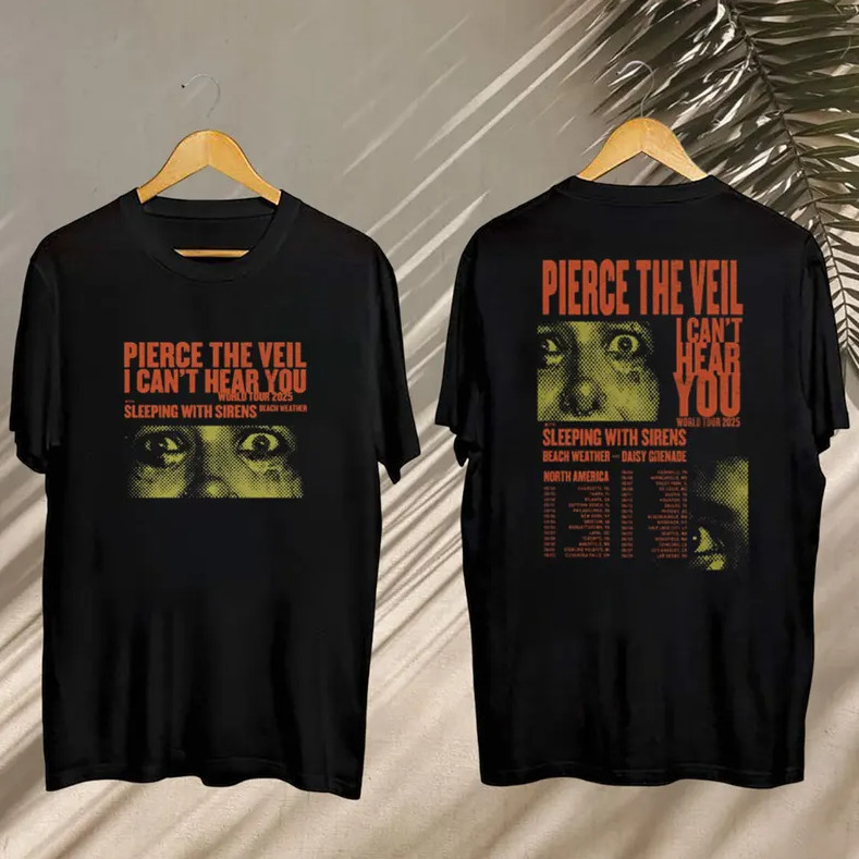 Pierce The Veil I Can’t Hear You Tour 2025 T-Shirt Concert Graphic Tee