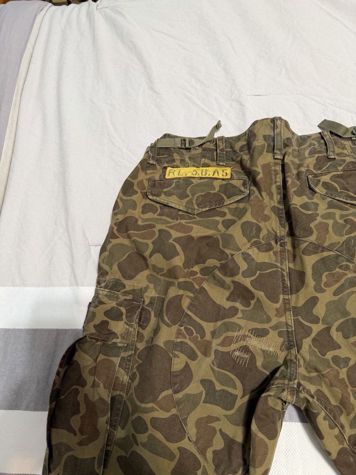 Polo Ralph Lauren Camo Cargo Pants 36×32 Mens Patchwork Utility Military Voyager