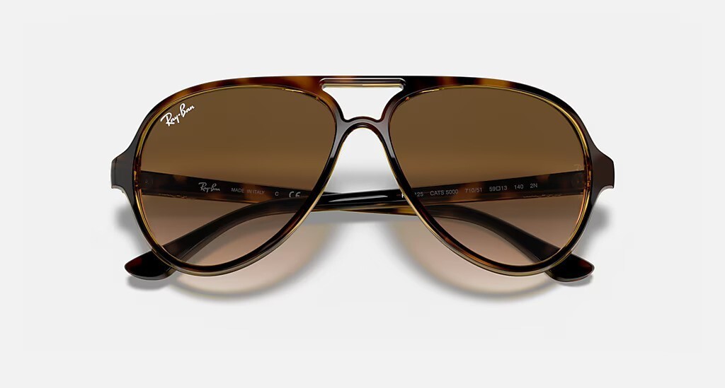 Ray-Ban Cats 5000 Classic Polished Light Havana Frame/Light Brown Gradient Lens