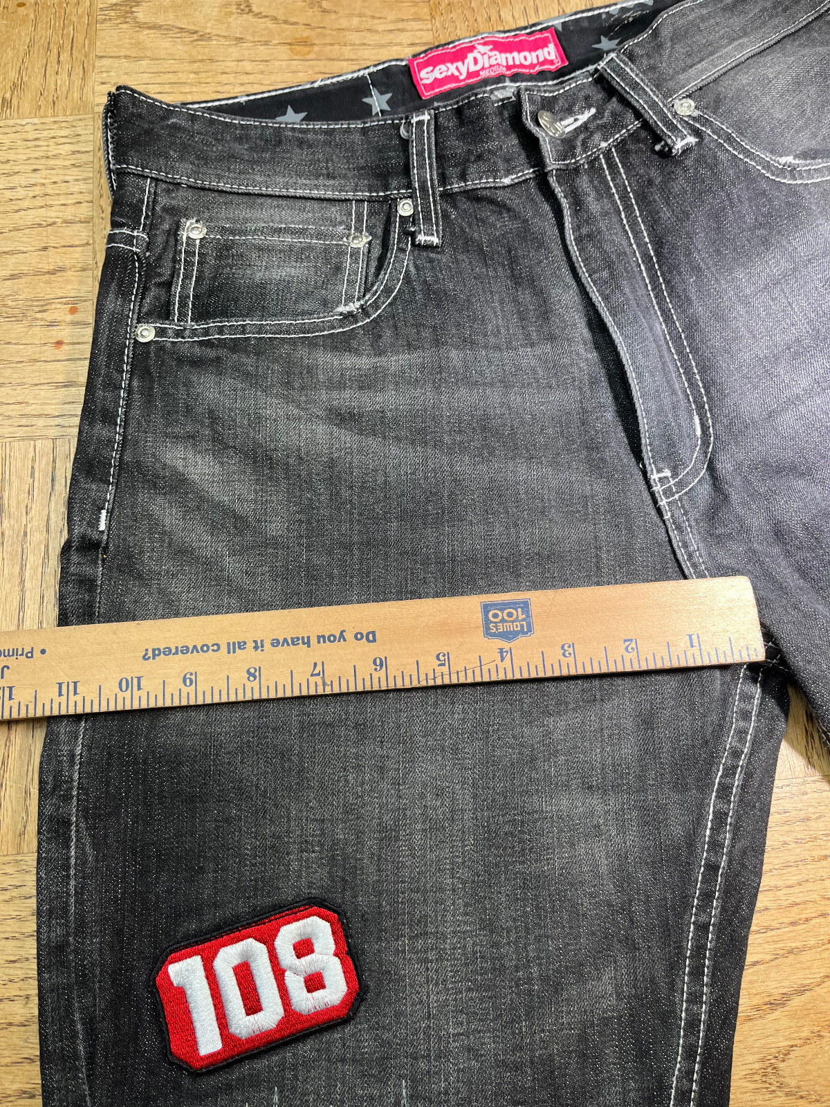 Sexy Diamond Selvedge Denim Vintage 30 x 32 Japanese Street Wear Patches