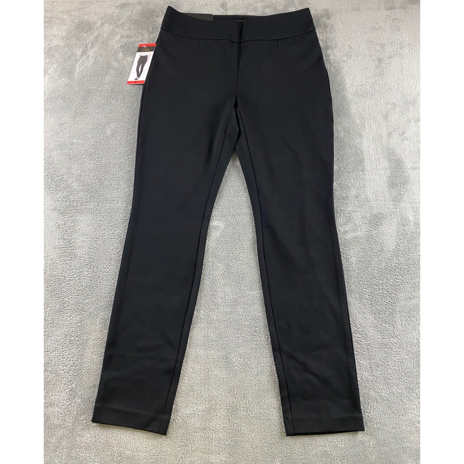 Dalia Womens Black Tummy Control Pull On Dress Pants Size M 1533395 Slim Leg
