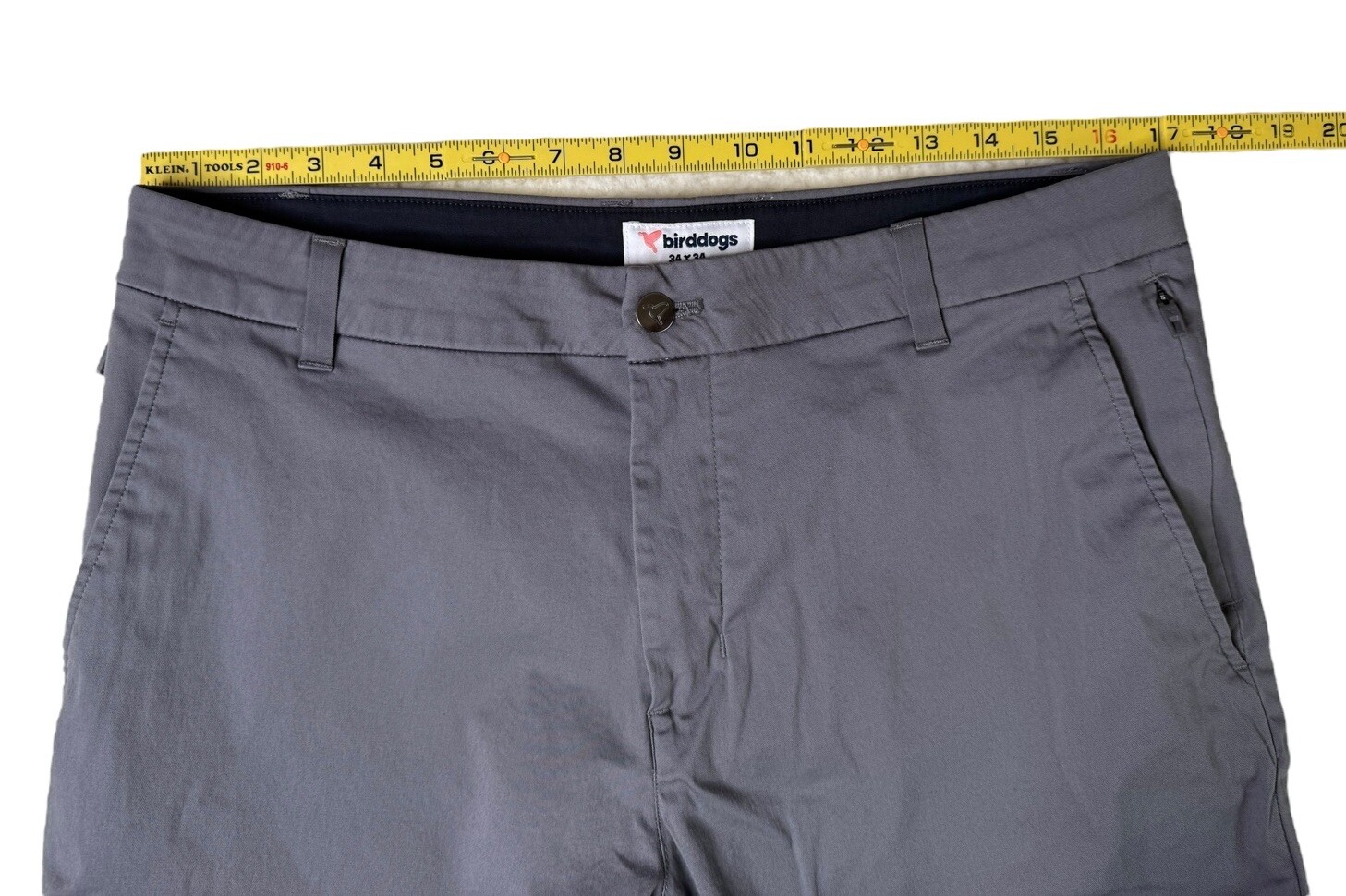 Mens Birddogs Stretch Khakis Stephen Jobs Unlined Graphite Gray Pants 34×34 -30″