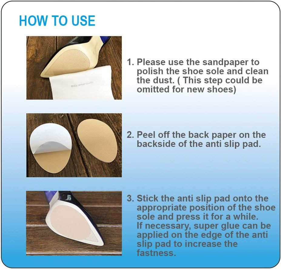 Unikstep 5 Pairs Shoe Sole anti Slip Grips, Non Skid Self Adhesive Rubber Pads,