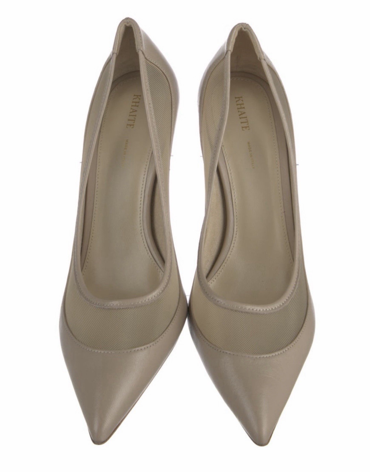 Khaite Leather Mesh Accents Pumps New 37 7