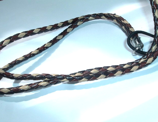 Mens Handsome Braided Black Brown Tan Leather Stretch Hat Band