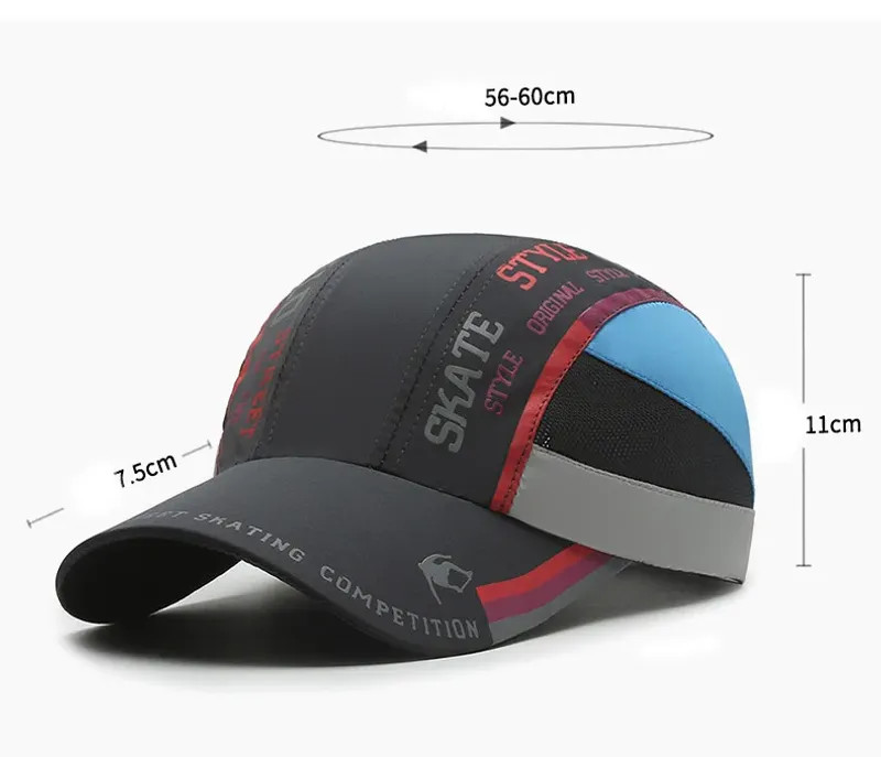 Quick Dry Baseball Cap Men Women Outdoor Sports Adjustable Sun Hats