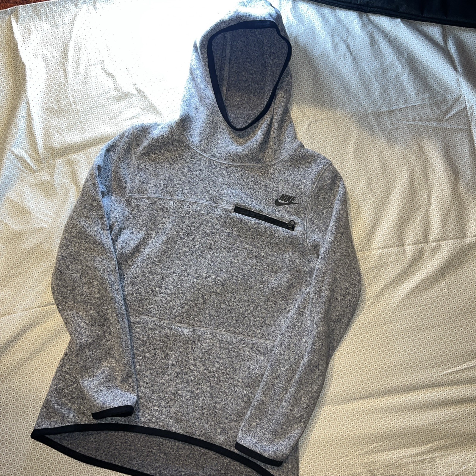 Nike Hoodie Funnel Neck Heather Grey w full front kangaroo pouch Small YKK Zipp