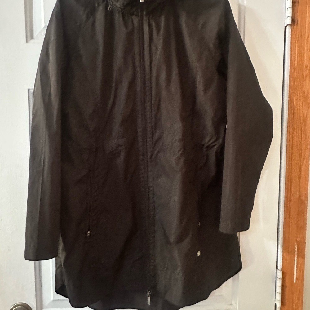 Kyodan Freedom Trail Black Rain Jacket with cinch waist and hood