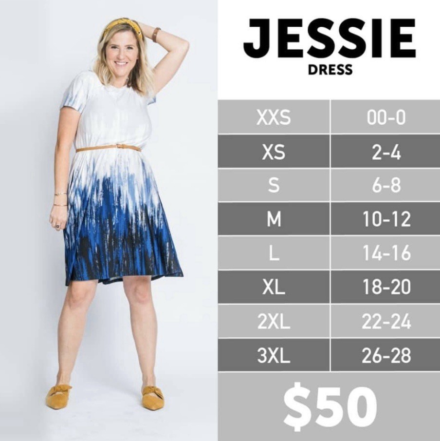NWT LuLaRoe Medium Jessie Dress – As Pictured