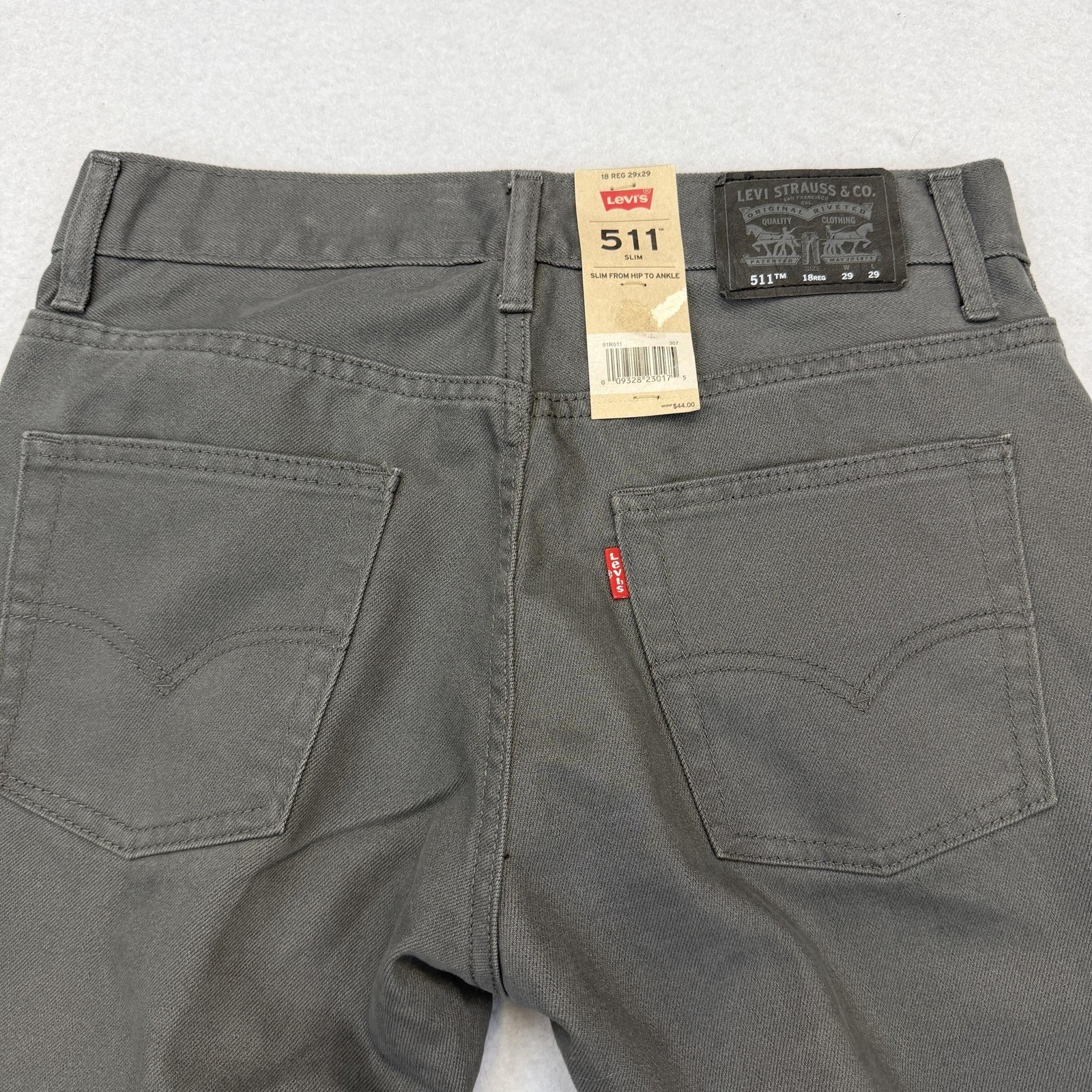 Levi’s 511 Jeans Boys 18 Reg 29×29 Gray Slim Straight Denim 5 Pocket Casual