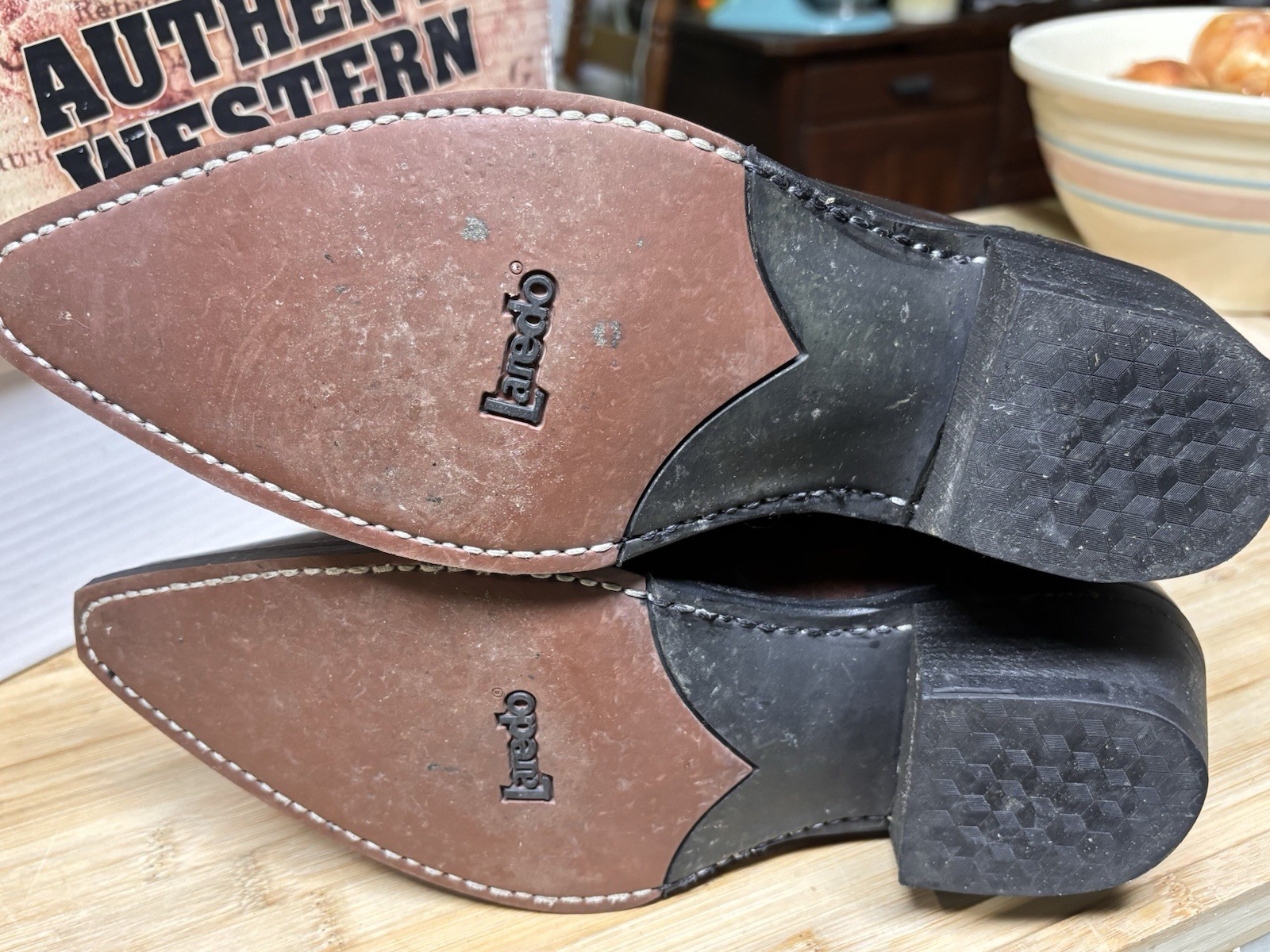 Laredo Men’s Western Boots 6862 Brown Leather Size 8.5 EW Cowboy Square Heel