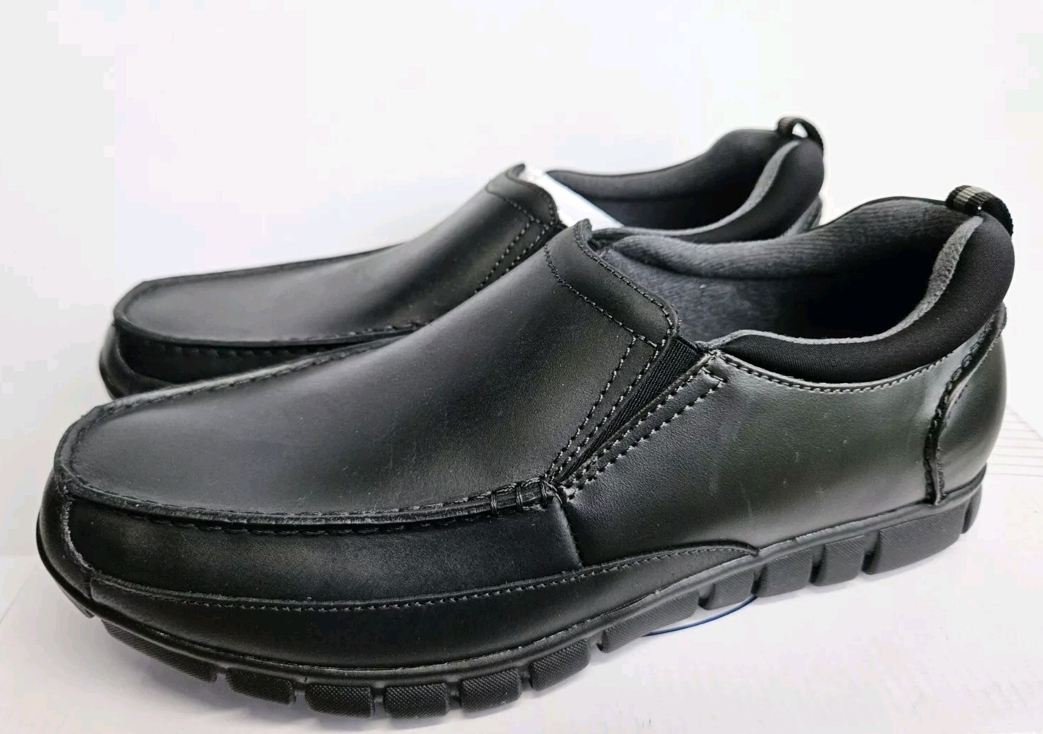 Dr. Scholl’s Men’s Connor Black Leather and man made Slip on Loafer Shoes sz 10