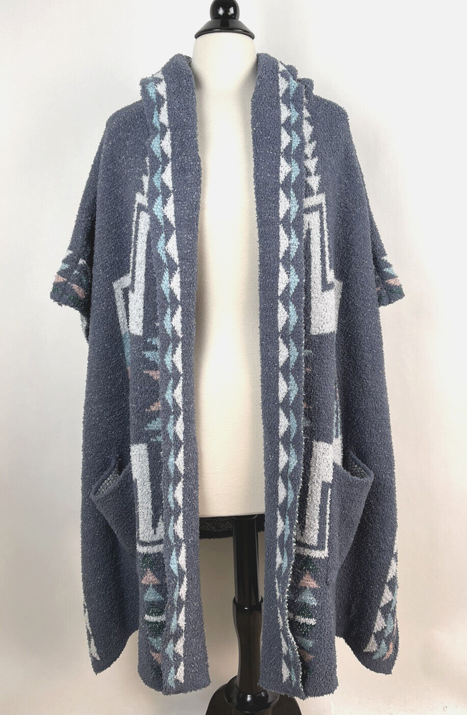 Davi & Dani Unicorn Tribe Berber Fleece Poncho Hoodie Oversized S M NWOT Soft