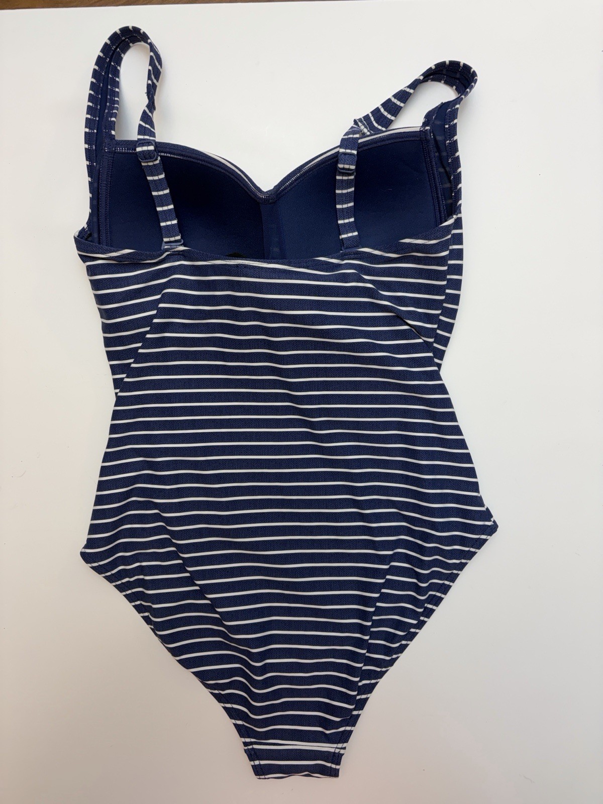 Niptuck Swim Blue White Striped One Piece Swimsuit Multi Fit Cup Tummy Control