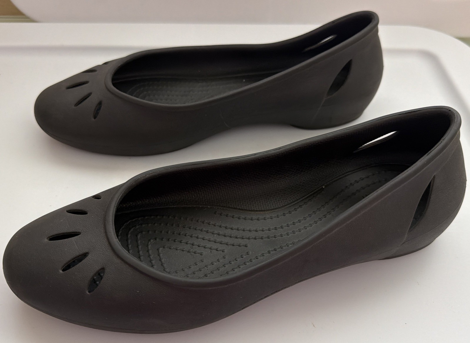 Crocs Kadee Ballet Flats Slip On Black Shoes Women Size 10