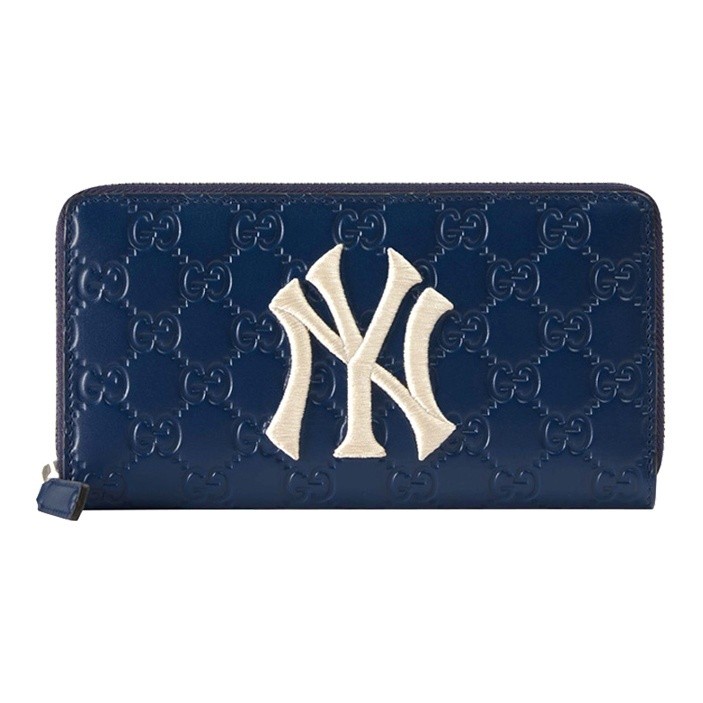 Gucci Monogram Embossed Long Zip Leather Wallet 7.48×0.98×4.13 in