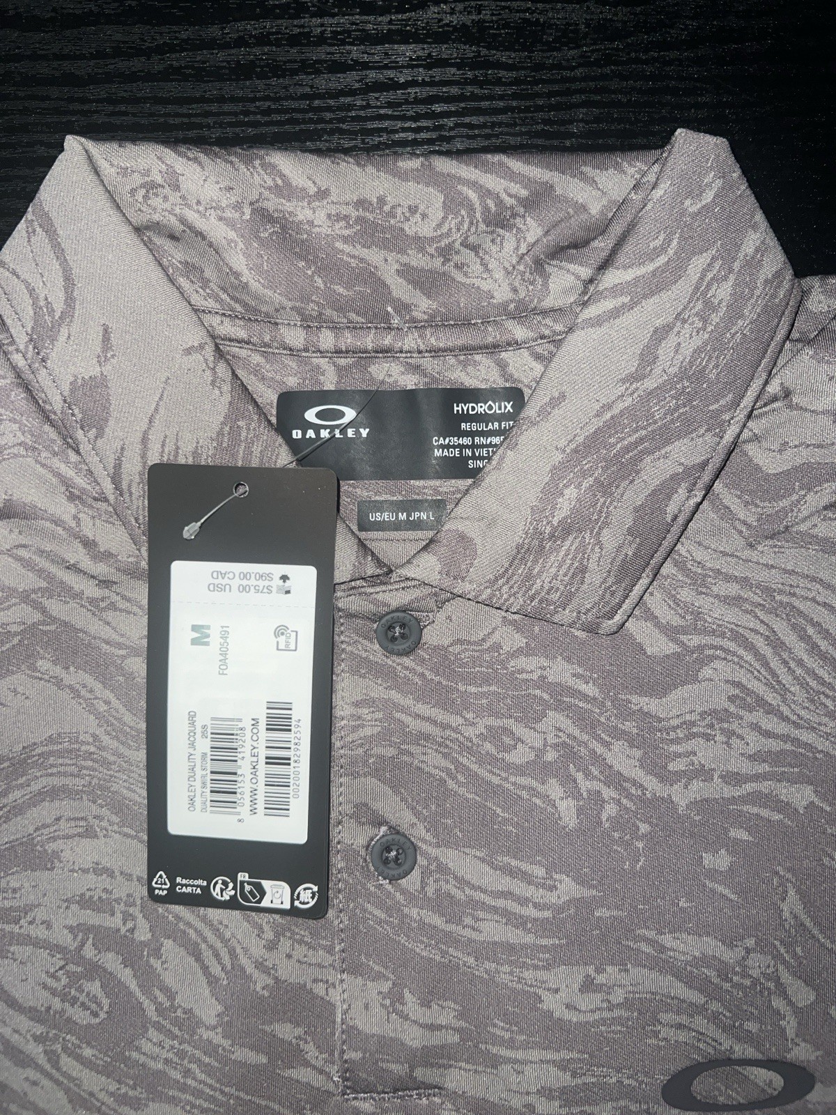 size:Medium🔥Oakley Duality Jacquard Golf Polo Hydrolix Moisture Managment UPF50