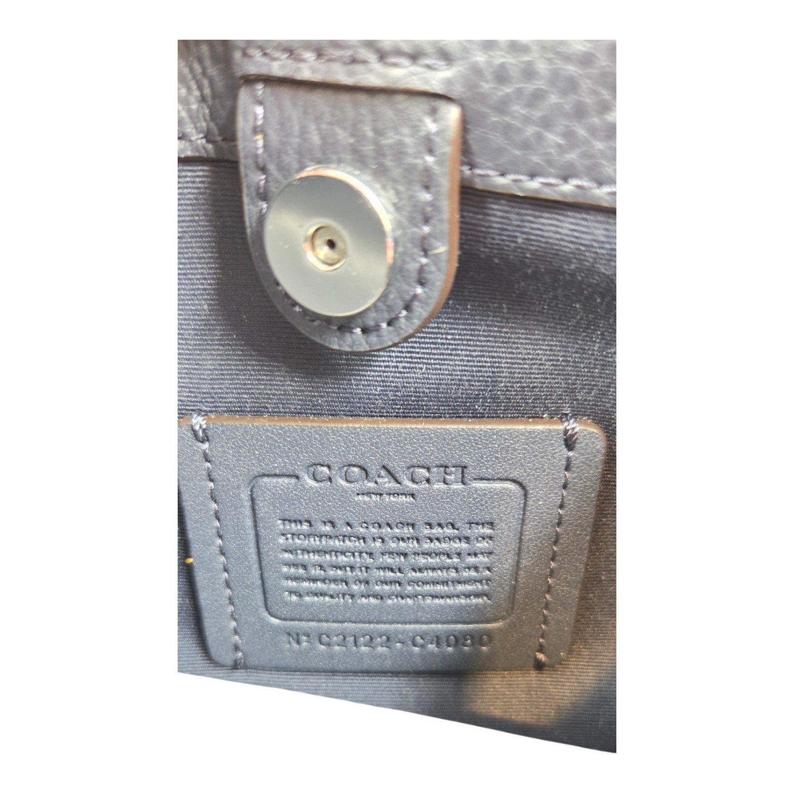 Coach Town Bucket Bag Colorblock Stripe Leather, Blue C4080 8.5 x 8.75 x 4 Inch