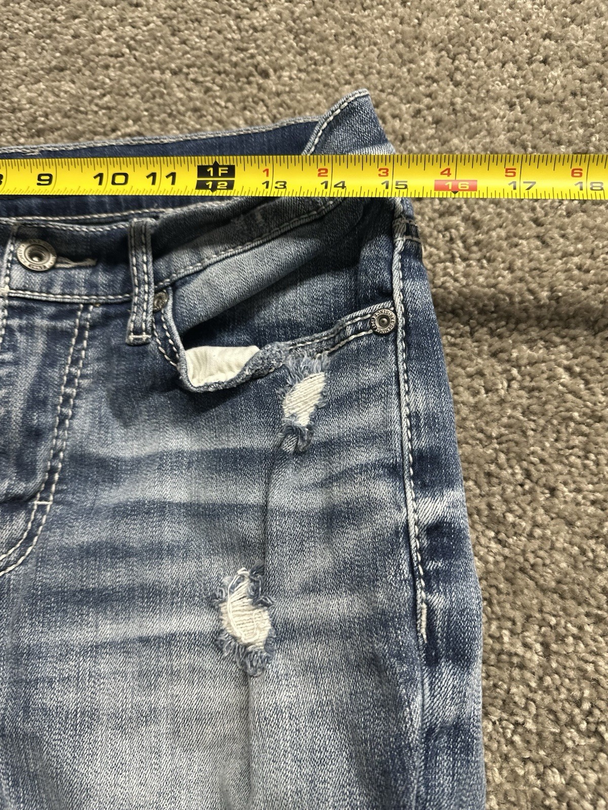 BKE Buckle Alec Straight Leg Jeans Men’s 31×32 Blue Stretch Denim Pants Distress