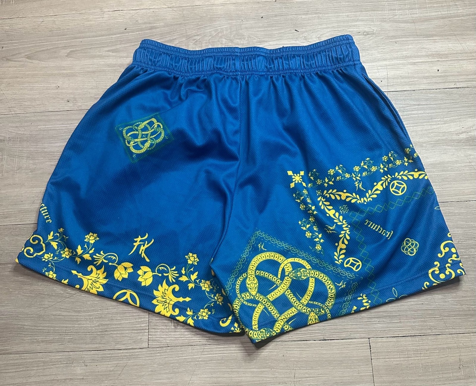Fracture Worldwide Ken Kyo Mesh Shorts Blue and Yellow Paisley